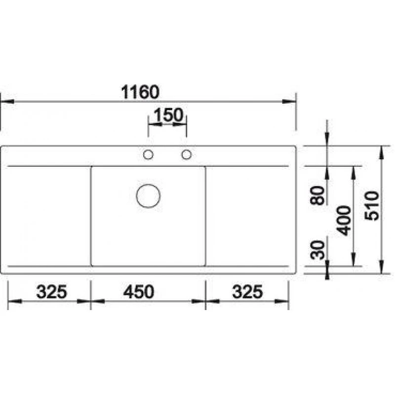 Кухненска мивка BLANCO FLOW 5 S - IF, 1160х510мм, за вграждане, с плот, от неръждаема стомана 521637